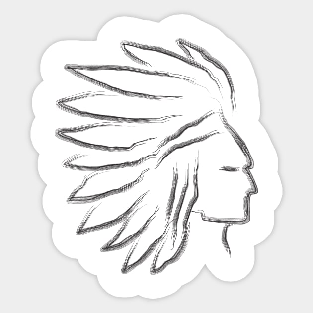 Native american indian chief Sticker by mypointink